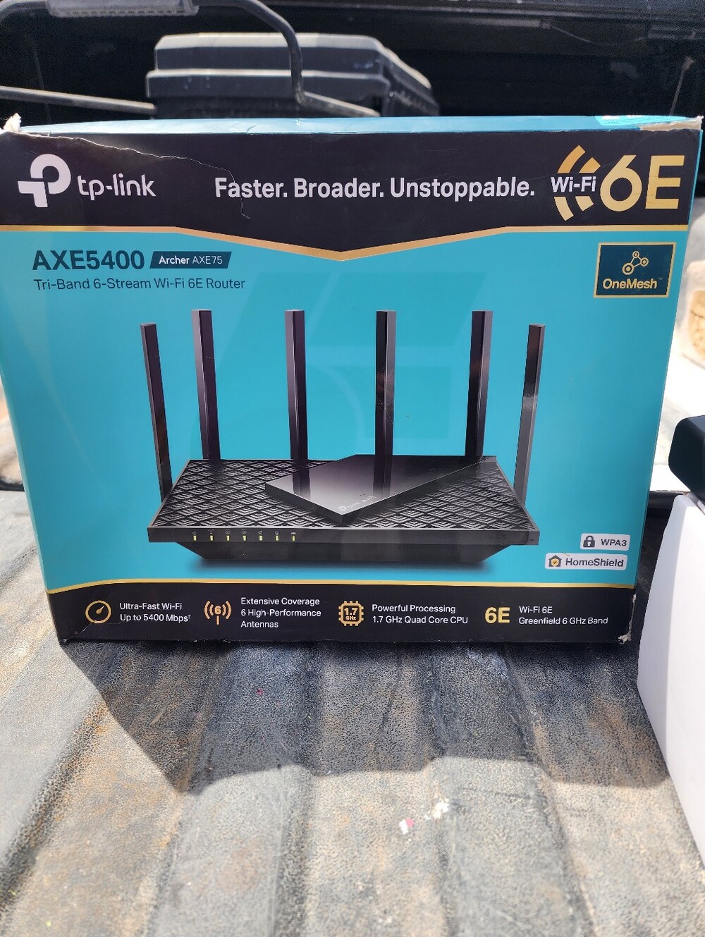 TP-Link AXE5400 Archer AXE75 Black Wi‑Fi 6E Tri-Band Router New In Box